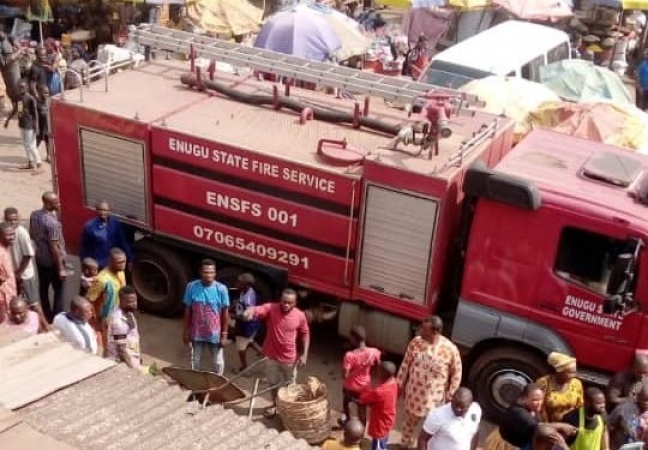 Fire guts Enugu main market