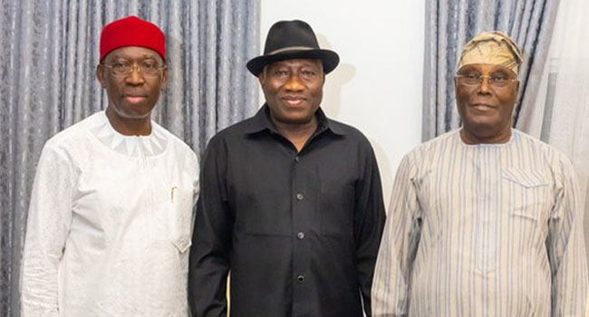 Atiku And Okowa Visit Jonathan, Discuss "˜Plans To Recover Nigeria'