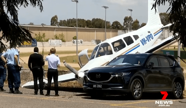 HORROR SMASH Watch terrifying moment plane crash lands onto racecourse after losing power mid-flight and ploughs into car