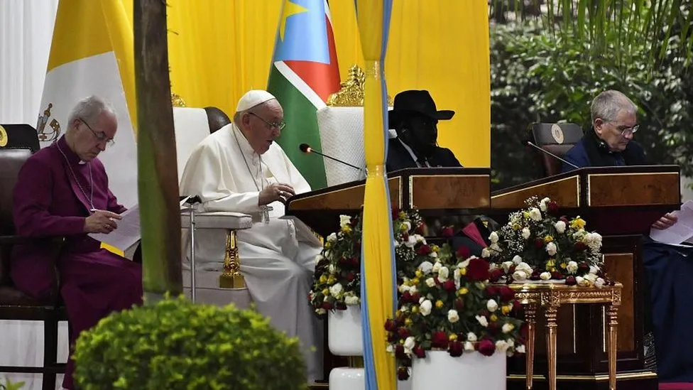 Pope in South Sudan tells clergy to raise voices against injustice