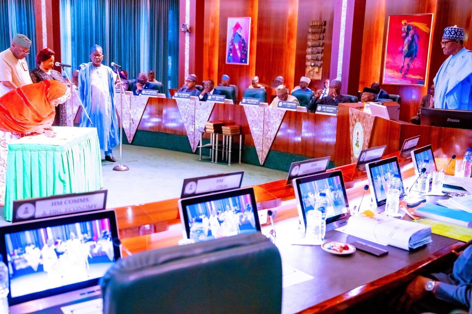 Buhari Swears In Reappointed ICPC Board Members