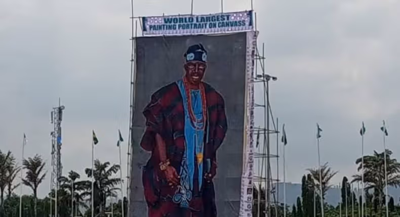 Bola Tinubu's portrait is the largest portrait on canvas in the world.