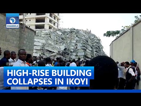 Panic, Shock As High-Rise Building Collapses In Ikoyi, Lagos