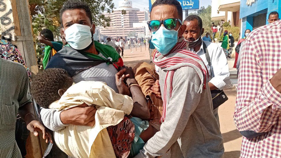 Sudan coup: Thousands protest on uprising anniversary