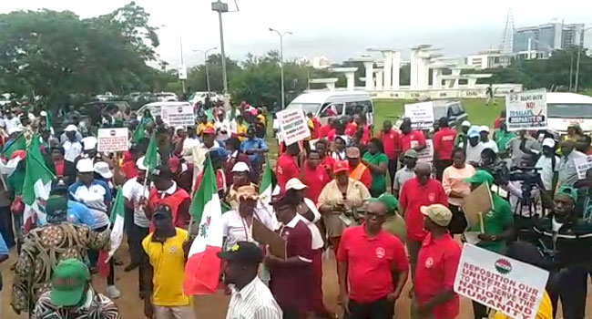 NLC President Leads Day 2 Protest Over University Unions Strike