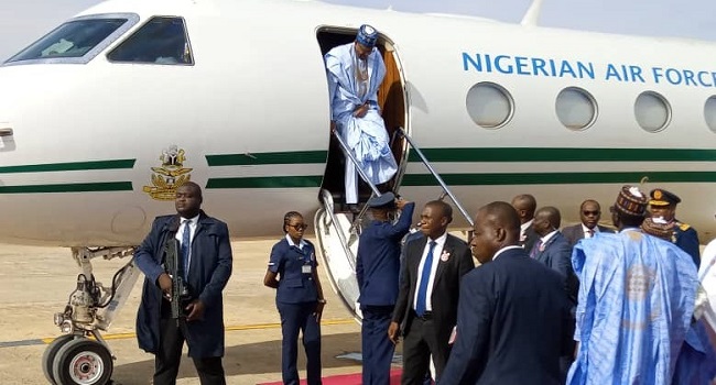 Buhari Arrives In Yobe To Commission Cargo Airport, Others