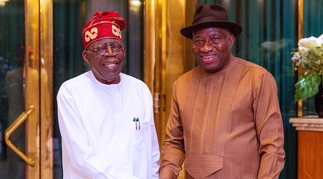 24 hours after Supreme Court judgement, Jonathan visits Aso Rock, congratulates Tinubu