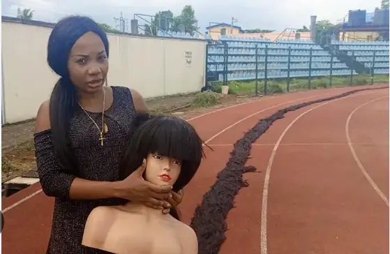 Nigerian woman sets new Guinness World Record for longest handmade wig