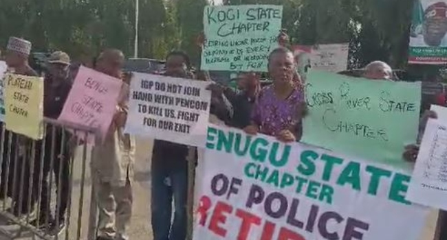 Retired Police Officers Protest Over Unpaid Pensions