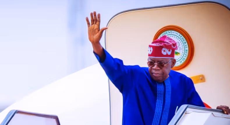 Tinubu jets out on another foreign trip, this time for Ramaphosa's inauguration