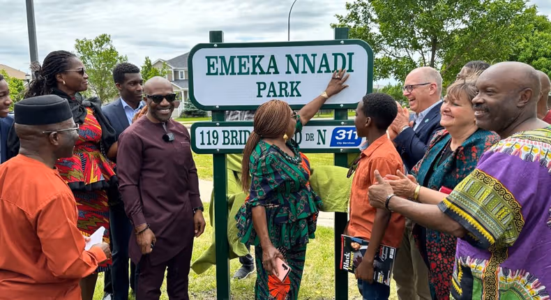 Screams of 'Igbo kwenu' rend the air as Canadian city names park after Nigerian