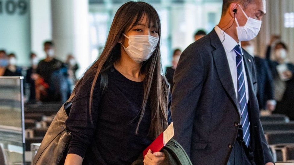 Japan's former princess Mako leaves for New York after giving up title