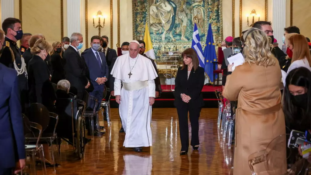 Pope Francis hits out at EU migration divisions on visit to Greece