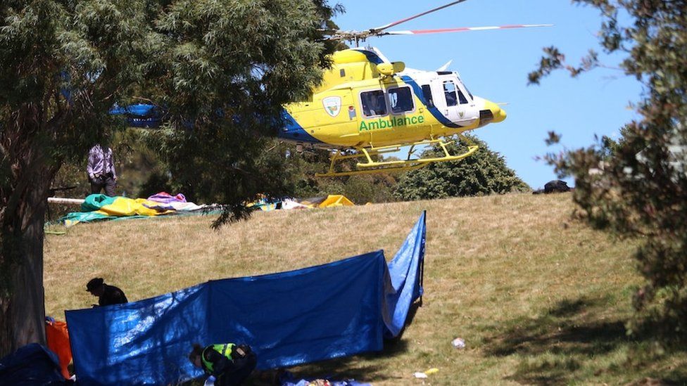 Tasmania bouncy castle fall: Two children killed and several others injured