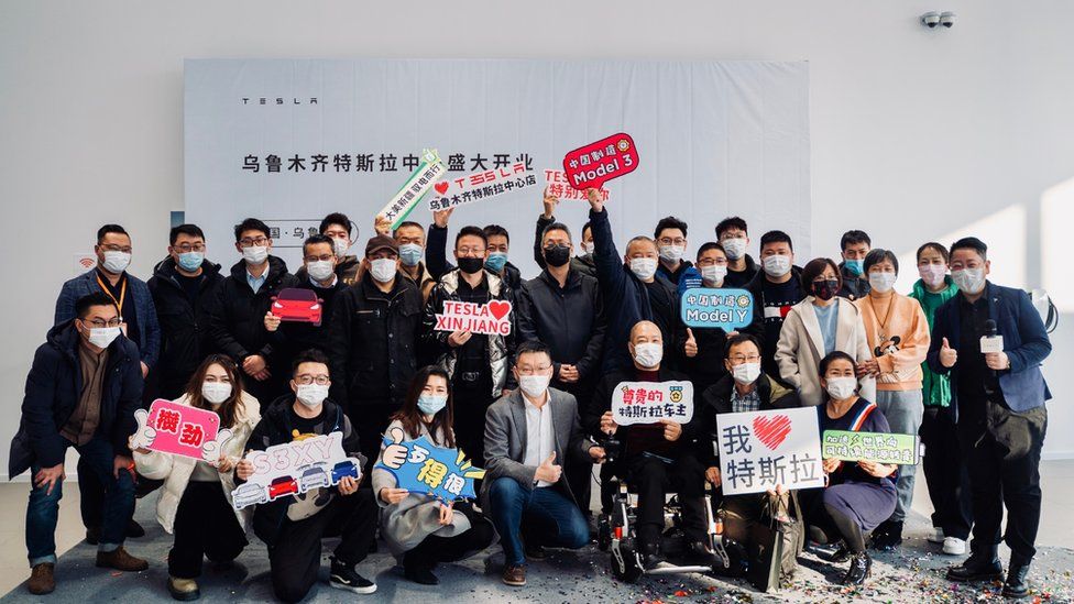 Elon Musk: Tesla criticised after opening Xinjiang showroom
