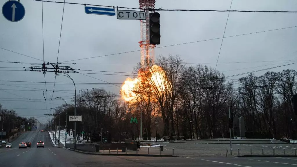 Russia strikes television tower in Kyiv